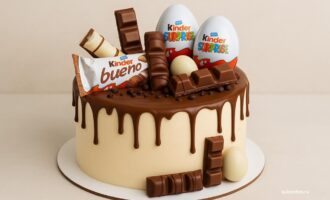 Торт Киндер с батончиками Kinder Bueno и яйцами Kinder Surpris