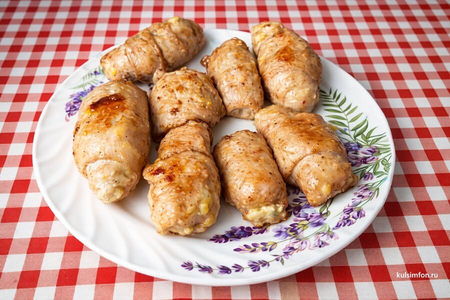 Куриные рулетики с сыром в духовке