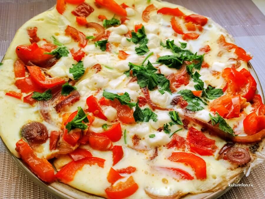Болгарский омлет миш-маш с овощами и брынзой