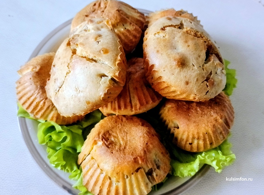 Ленивые пирожки с мясом на сметанном тесте без дрожжей