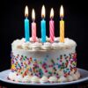 Праздничный торт с разноцветными свечами