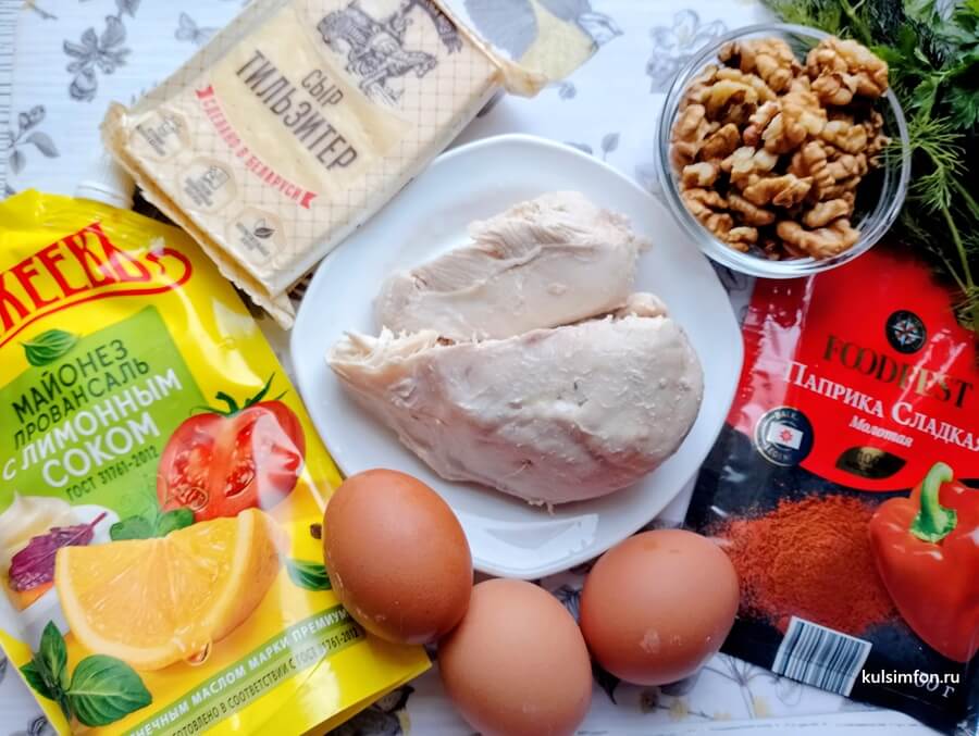 Продукты для приготовления куриных шариков