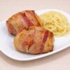 Свиные рулетики в беконе с грибами